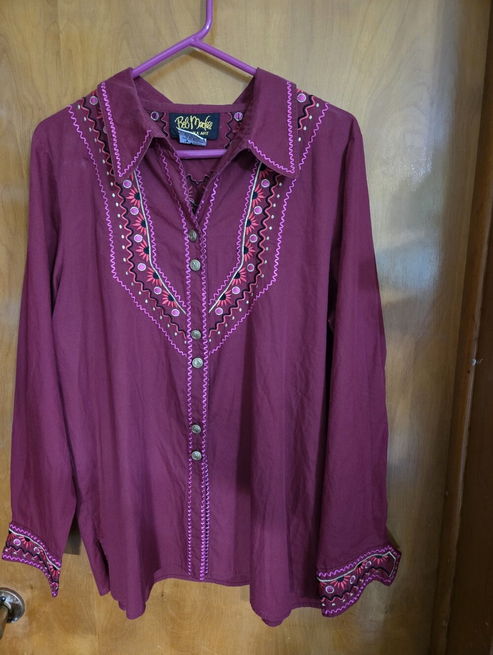 Bob Mackie Wearable Art Decorated Top Lg Embrodered